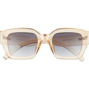 🧡 Le Specs Hypnos Alt Fit 50mm Square Sunglasses Sand / Deep Smoke Grad
